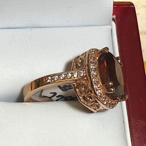 14 kt rose gold Spessarite ( rare garnet ) diamond - Picture 7 of 16